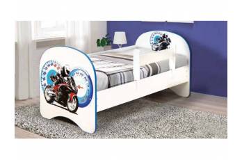 Кровать детская с фотопечатью без ящика Мотоцикл