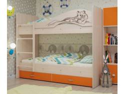 Двухъярусная кровать Мая Сафари оранжевый