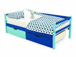 Кровать-тахта Svogen с ящиками мятно-синий