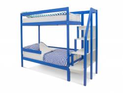 Двухъярусная кровать Svogen с бортиком синий
