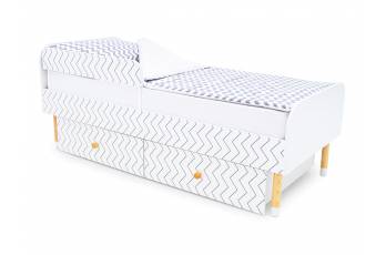 Кровать Stumpa Классика с бортиком и ящиками Геометрия Зигзаги