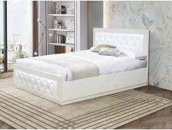 Кровать Венеция 13.3 1200 основание ладэ кожзам белый