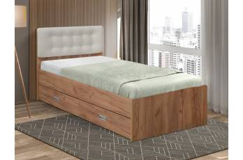Кровать одинарная №6 с ящиками 900х1900 с мягкой спинкой