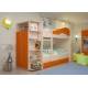 Двухъярусная кровать со шкафом Мая латофлексы оранжевый