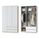 Шкаф для одежды трехдверный Лори дуб сонома, белый