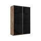 Шкаф-купе Прайм 2-х дверный 1400 Стекло Черное Крафт табачный