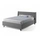 Кровать Лорен с ПМ 1400х2000 мм микровелюр серый