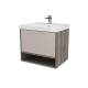 Тумба Рица 80 подвесная 1 ящик, ниша раковина Слим 80 cерый/керамика