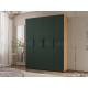 Шкаф четырехстворчатый (1800) Флэш Браш Мени Грин, Дуб Крафт