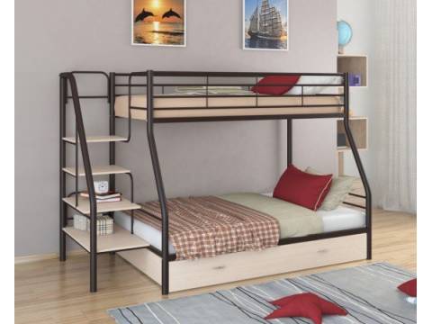 Двухъярусная кровать Толедо 1Я коричневый молочный