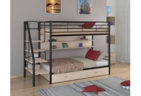 Двухъярусная кровать Толедо ПЯ черный дуб молочный