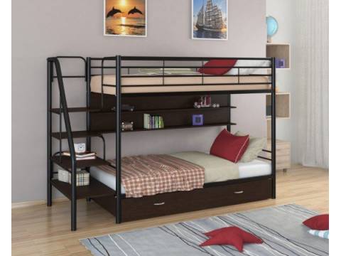 Двухъярусная кровать Толедо ПЯ черный венге