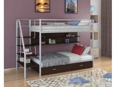 Двухъярусная кровать Толедо ПЯ серый венге