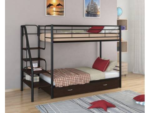 Двухъярусная кровать Толедо Я черный венге