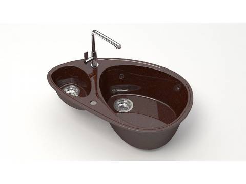 Мойка овал 1,5чаши Эмма Z13Q16 шоколад