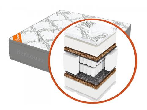 Матрас 90х195 Mega mult кокос ППУ 20 MultiPocket Gray Night