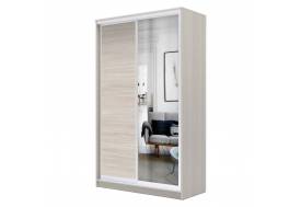 Шкаф-купе Хит 2200 ЛДСП с зеркалом Ясень шимо светлый