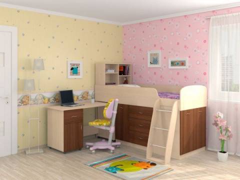 Кровать-чердак Дюймовочка-1 орех