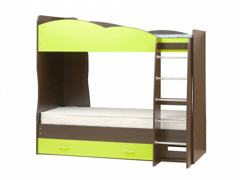 Кровать детская двухъярусная Юниор 2.1 лайм
