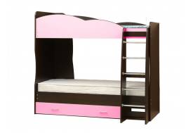 Кровать детская двухъярусная Юниор 2.1 светло-розовый