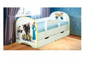 Кровать детская с фотопечатью с 2-мя ящиками Веселое семейство