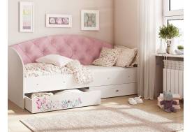 Кровать Эльза Белый-розовый