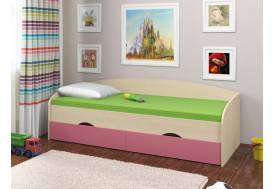 Кровать Соня 2 дуб молочный-розовый