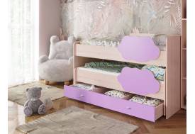 Кровать Соник с ящиком млечный дуб-ирис