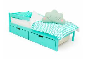 Кровать Svogen classic с ящиками и бортиком мятный