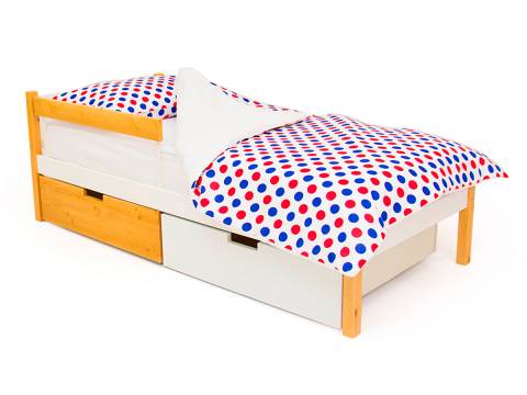 Кровать Svogen classic с ящиками и бортиком дерево-белый