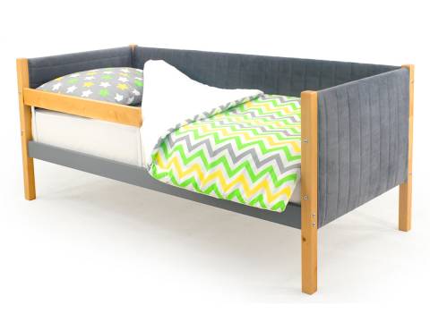 Кровать-тахта мягкая Svogen с бортиком дерево-графит