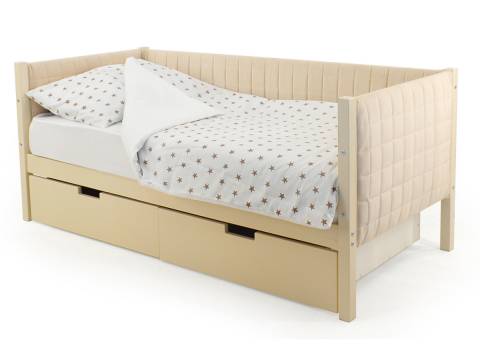 Кровать-тахта мягкая Svogen с ящиками бежевый