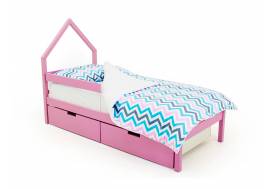 Кровать-домик мини Svogen с ящиками и бортиком лаванда