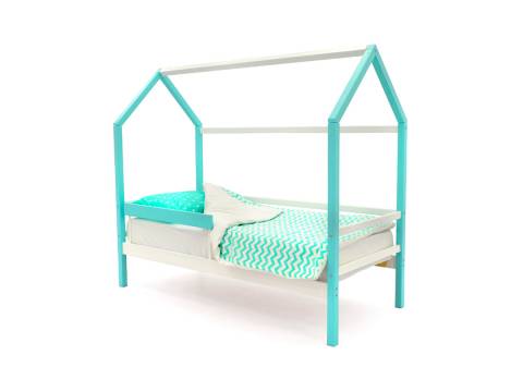 Кровать-домик Svogen с бортиком мятно-белый