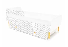 Кровать Stumpa Классика с бортиком и ящиками Ёлочки