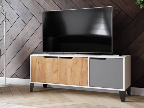 ТВ тумба ТВМ-4 фасад дуб крафт золотой/графит