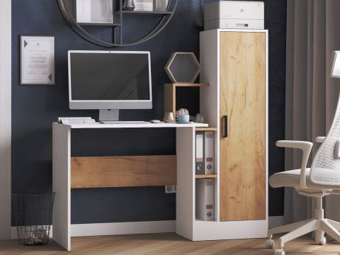 Стол компьютерный СКМ-2 фасад дуб крафт золотой