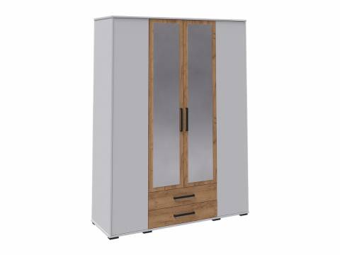 Шкаф четырехдверный Соната белый/дуб крафт золотой