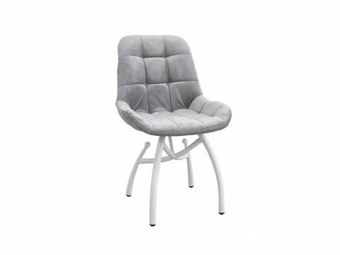Стул Лира шарики серый, белые ножки