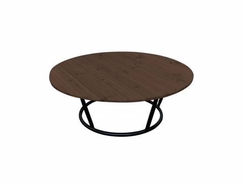 Стол Папасан круглый без ротанга чёрный