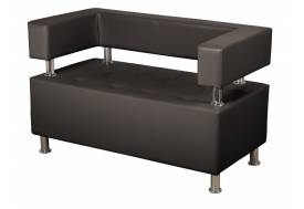 Диван двухместный Райли Кожзам Черный