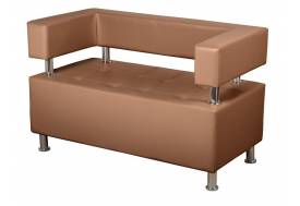 Диван двухместный Райли Кожзам Коричневый