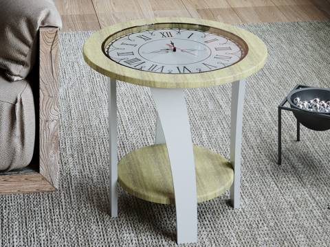 Стол журнальный Эстет Дуб сонома / Белый жемчуг