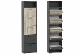 Тумба для обуви Санти НМ 013.26 Антрацит/Дуб Крафт Серый