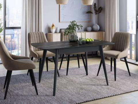 Стол раздвижной Прайм 1400/1720 Черный Тунис