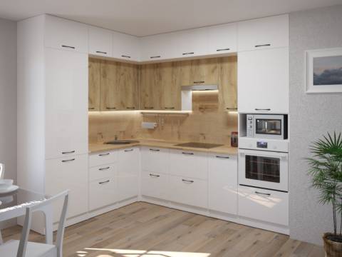 Кухонный гарнитур Жасмин гранд прайм 2100х2700 мм