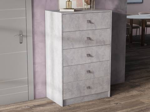 Комод Лофт 5 ящиков цемент светлый
