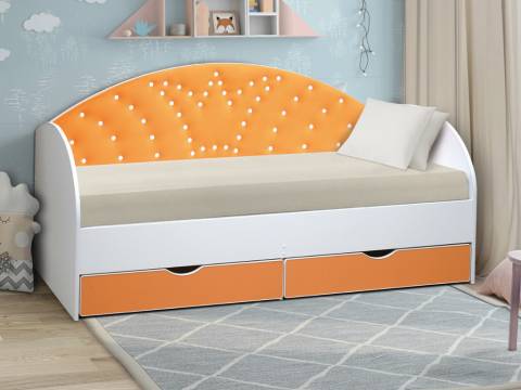 Кровать с продольной мягкой спинкой Корона №3 800х1600 мм