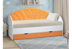 Кровать с продольной мягкой спинкой Корона №3 800х1900 мм