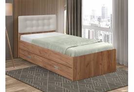 Кровать одинарная №6 с ящиками 800х1900 с мягкой спинкой